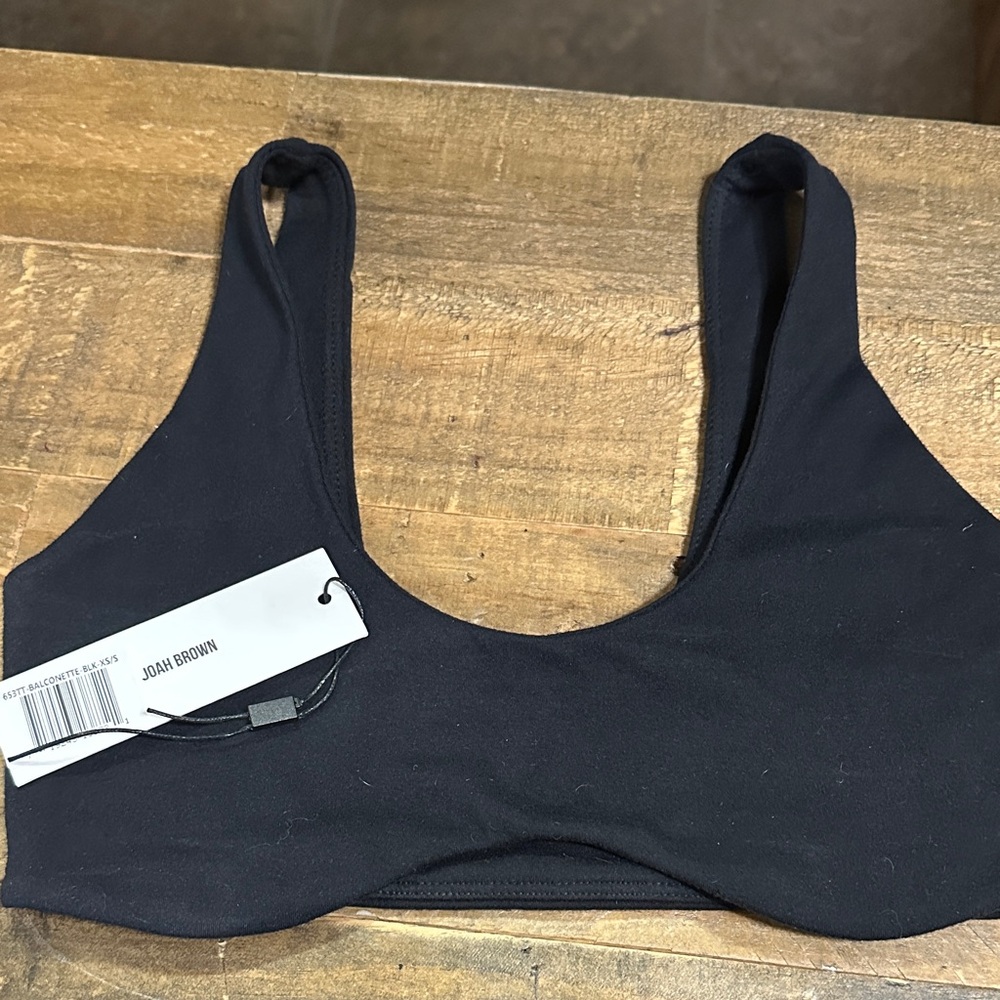 Joah Brown Black Balconette Top